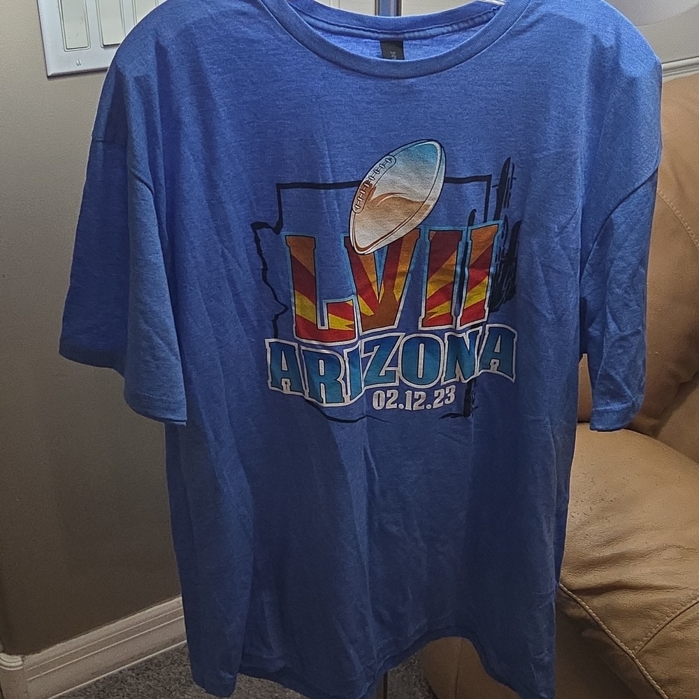 Gildan Blue Super Bowl XL Fox Graphic T-Shirt NFL Football Tee